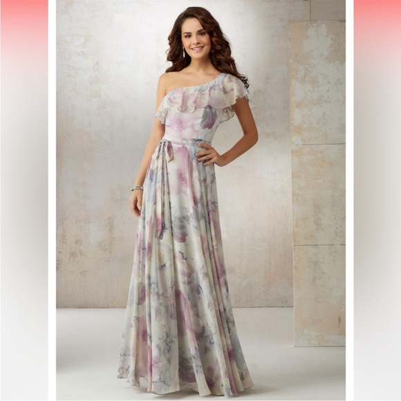 Mori Lee Dresses & Skirts - Mori Lee by Madeline Gardner 21503 White Smoke Floral Long Formal Dress Sz 22